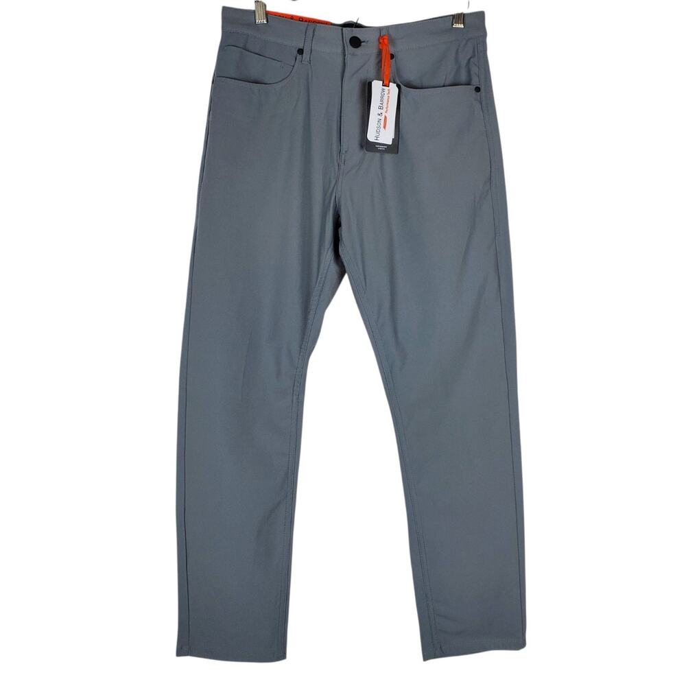 NEW Hudson & Barrow Performance Tech Pants Mens 32x29 Gray Stretch Flex Quick